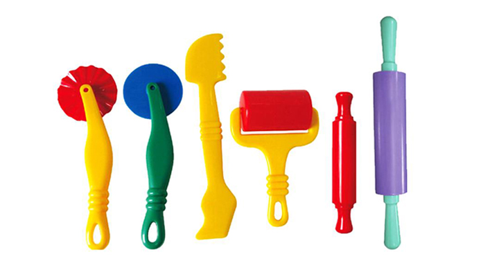 Set of plastic toy tools